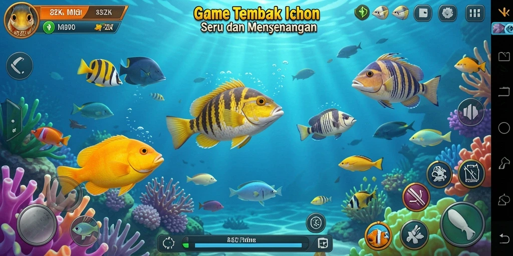 Gameplay Tembak Ikan yang menarik dan penuh aksi.