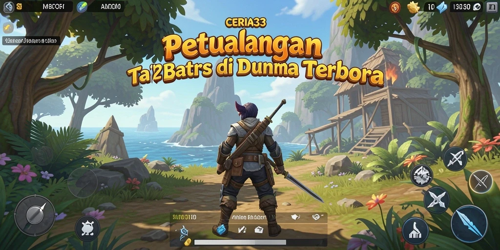 Tampilan gameplay <strong>CERIA33</strong> menunjukkan petualangan di dunia terbuka yang luas.
