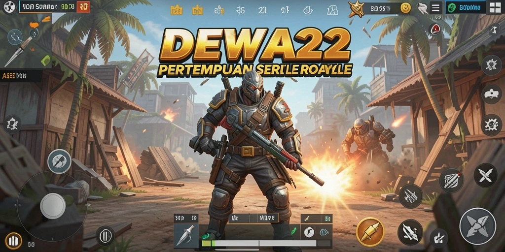 Tampilan seru gameplay DEWA22 dengan pertempuran Battle Royale.