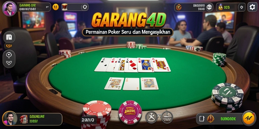 Screenshot GARANG4D menampilkan aksi seru permainan poker.