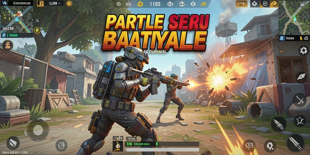 Screenshot menunjukkan pertempuran sengit dalam arena Battle Royale.