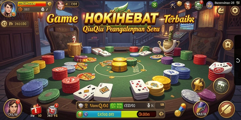 Screenshot utama HOKIHEBAT menampilkan aksi seru permainan QiuQiu.