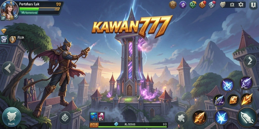 Tampilan gameplay KAWAN777 yang menarik dalam pertahanan menara.