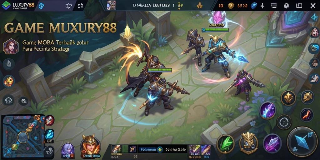 Tangkapan layar utama dari gameplay seru LUXURY88 yang menunjukkan pertarungan tim.