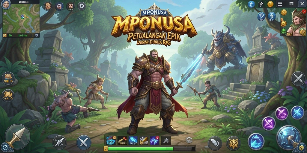 Tampilan utama gameplay RPG yang menarik di MPONUSA.