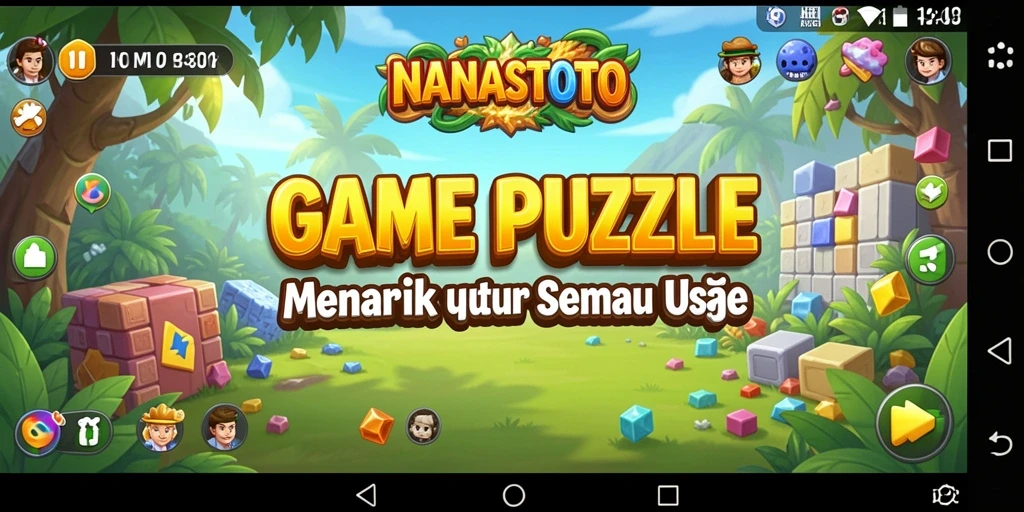 Screenshot gameplay NANASTOTO menampilkan tantangan puzzle yang menarik.