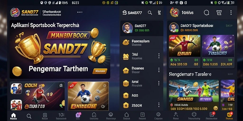 Antarmuka aplikasi SAND77 yang menarik dan fungsional.