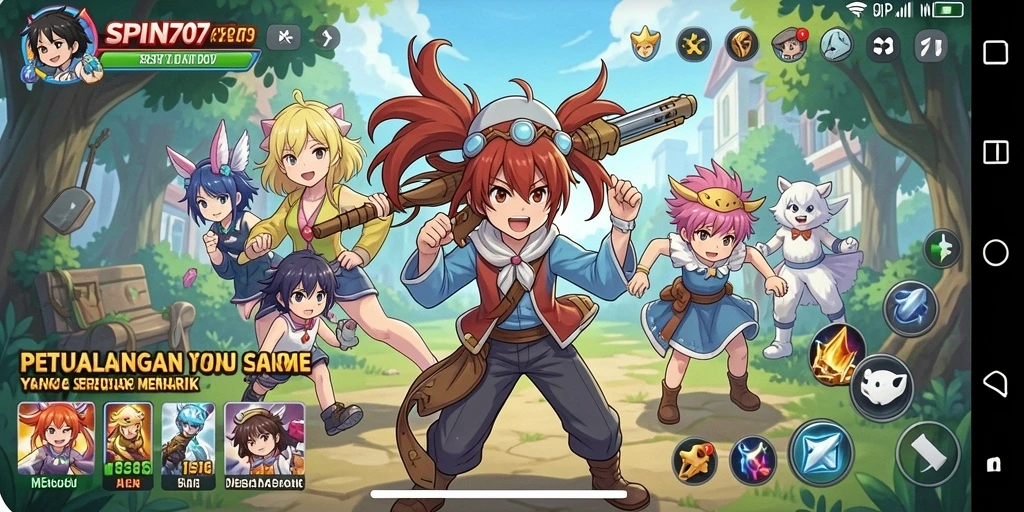 Screenshot gameplay SPIN707 menampilkan karakter anime dalam aksi seru.