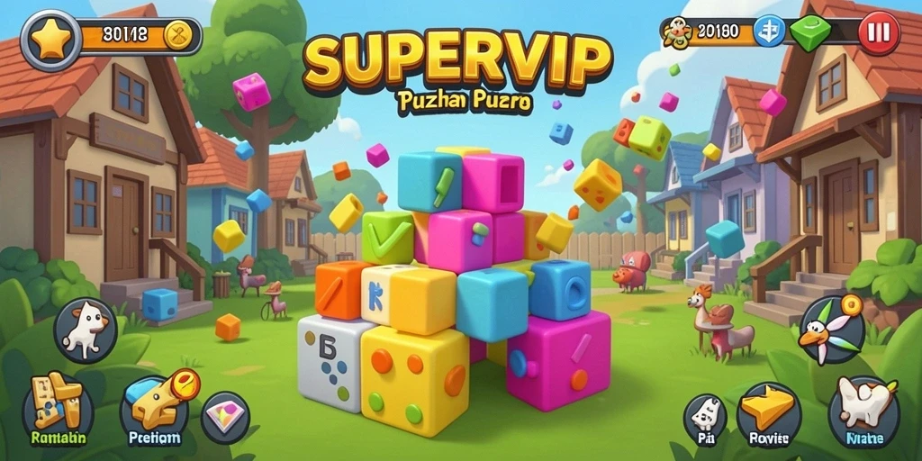 Screenshot utama SUPERVIP menampilkan gameplay Puzzle yang menantang.