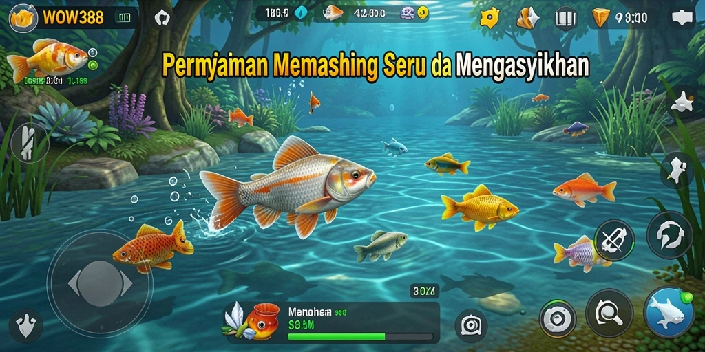 Screenshot gameplay WOW388 menampilkan pengalaman memancing yang seru dan menantang.